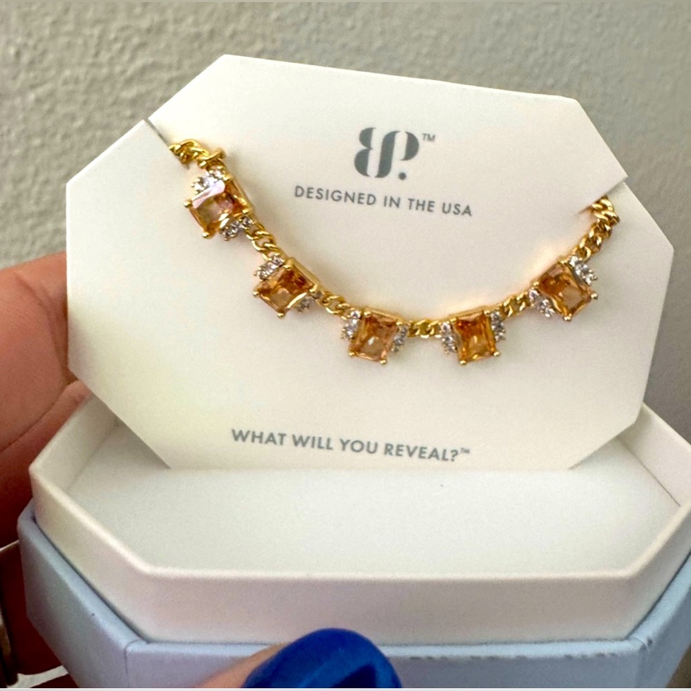 Bomb party - Smokey topaz on gold necklace